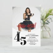 Moderne foto 45e verjaardag Wit Zwart Kaart (Staand voorkant)