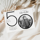 Moderne foto 50e verjaardag uitnodiging