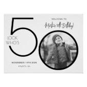 Moderne foto 50e verjaardag welkomstbord perfect poster (Voorkant)