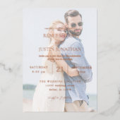 Moderne foto 5 Vertical Wedding Folie Uitnodiging (Voorkant)