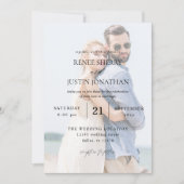 Moderne foto 5 Vertical Wedding Kaart (Voorkant)