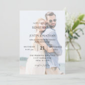 Moderne foto 5 Vertical Wedding Kaart (Staand voorkant)