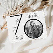 Moderne foto 70e verjaardag uitnodiging