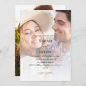 Moderne foto 7 Vertical Wedding Invitation Kaart (Voorkant / Achterkant)