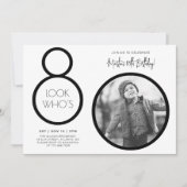 Moderne foto 80e verjaardag uitnodiging (Voorkant)