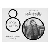 Moderne foto 80e verjaardag welkomstbord perfect poster (Voorkant)