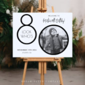 Moderne foto 80e verjaardag welkomstbord perfect poster