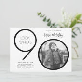 Moderne foto 90e verjaardag uitnodiging (Staand voorkant)