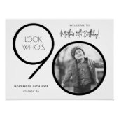 Moderne foto 90e verjaardag welkomstbord perfect poster (Voorkant)