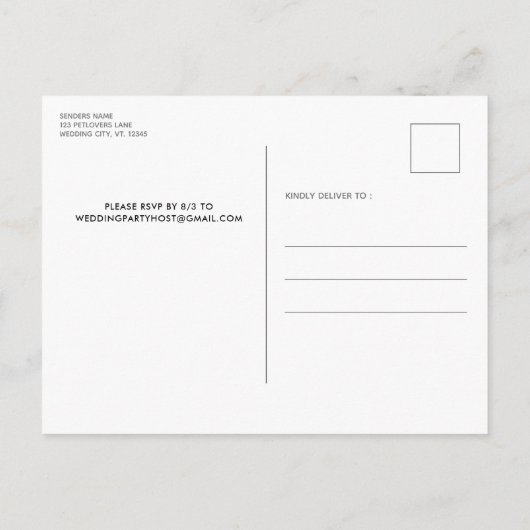 Moderne foto Aangepaste hond Weddenschap Uitnodiging Briefkaart (Achterkant)