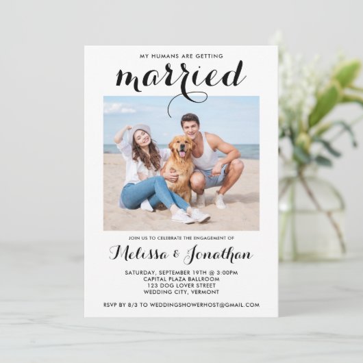 Moderne Foto Aangepaste Pet Weddenschap Kaart (Staand voorkant)