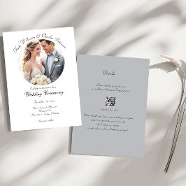 Moderne foto Aangepaste QR code Bruiloft uitnodigi Kaart