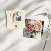 Moderne foto Aangepaste QR-code De datum opslaan Kaart