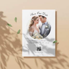 Moderne foto Aangepaste QR-code De datum opslaan Save The Date