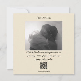 Moderne foto Aangepaste QR-code Save The Date Invi Kaart