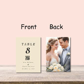 Moderne Foto Aangepaste QR Code Tafel Kaart