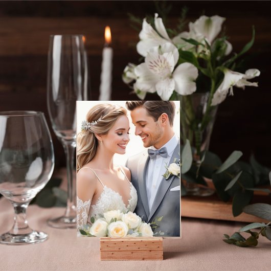 Moderne Foto Aangepaste QR Code Tafel Kaart