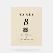 Moderne Foto Aangepaste QR Code Tafel Kaart Acryl Bord (Voorkant)