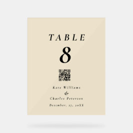 Moderne Foto Aangepaste QR Code Tafel Kaart Acryl Bord