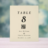 Moderne Foto Aangepaste QR Code Tafel Kaart Acryl Bord (Neutraal)