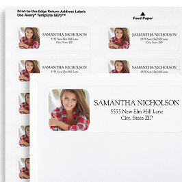 Moderne foto afgeronde randen wit etiket