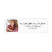 Moderne foto afgeronde randen wit etiket (Voorkant)