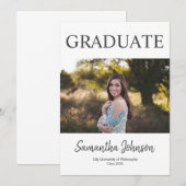 Moderne foto afstudeeraankondiging kaart (Voorkant / Achterkant)