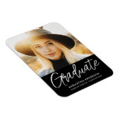 Moderne foto afstudeeraankondiging  magneet (Rechterzijde)