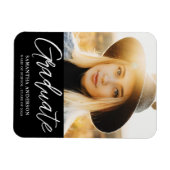 Moderne foto afstudeeraankondiging  magneet (Horizontaal)