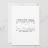 Moderne foto afstudeeraankondiging met scriptlette aankondiging (Achterkant)