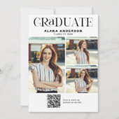 Moderne foto afstudeeraankondiging QR-code video Aankondiging (Voorkant)