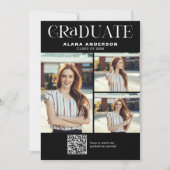 Moderne foto afstudeeraankondiging QR-code video Aankondiging (Voorkant)