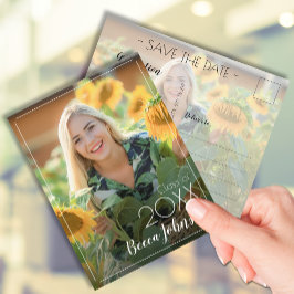 Moderne foto afstudeerdatum save the date briefkaart