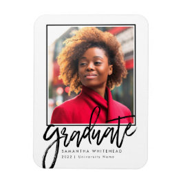 Moderne Foto Afstudeerder Aankondiging 2022 Magnet Magneet