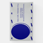 Moderne foto afstudeerdop, diploma blauw Sjabloon Spandoek (Verticaal)