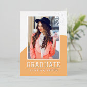 Moderne foto afstudeerfeest  folie uitnodiging (Staand Voorkant)