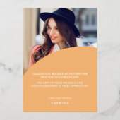 Moderne foto afstudeerfeest  folie uitnodiging (Achterkant)