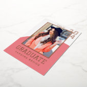 Moderne foto afstudeerfeest  folie uitnodiging (Gedraaid)