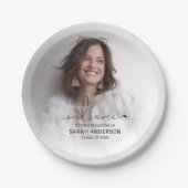 Moderne Foto Afstudeerfeest Papieren Bordje (Voorkant)