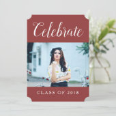 Moderne foto afstudeerfeest uitnodigen | Bourgogne Kaart (Staand voorkant)