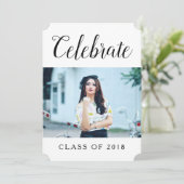 Moderne foto afstudeerfeest uitnodigen | Wit Kaart (Staand voorkant)