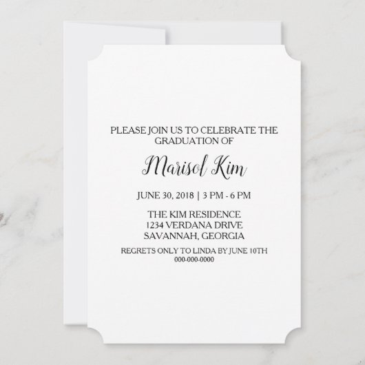 Moderne foto afstudeerfeest uitnodigen | Wit Kaart (Achterkant)