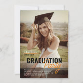 Moderne foto afstudeerfeest uitnodiging Sjabloon (Voorkant)