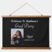 Moderne foto afstudeerfeest welkomstbord hangend wandkleed (Voorkant)