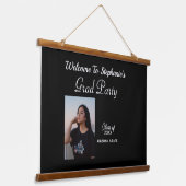 Moderne foto afstudeerfeest welkomstbord hangend wandkleed (Gebogen)