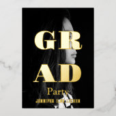 MODERNE FOTO AFSTUDEERFEESTJE FOLIE UITNODIGING (Voorkant)