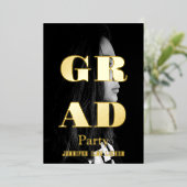 MODERNE FOTO AFSTUDEERFEESTJE FOLIE UITNODIGING (Staand Voorkant)