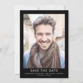 Moderne foto afstudeerproject zwart save the date (Voorkant)