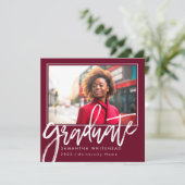 Moderne foto Afstuderen 2022 Aankondiging Bourgogn (Staand voorkant)