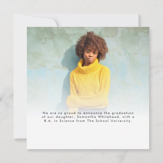 Moderne foto Afstuderen 2022 Aankondiging Bourgogn (Achterkant)